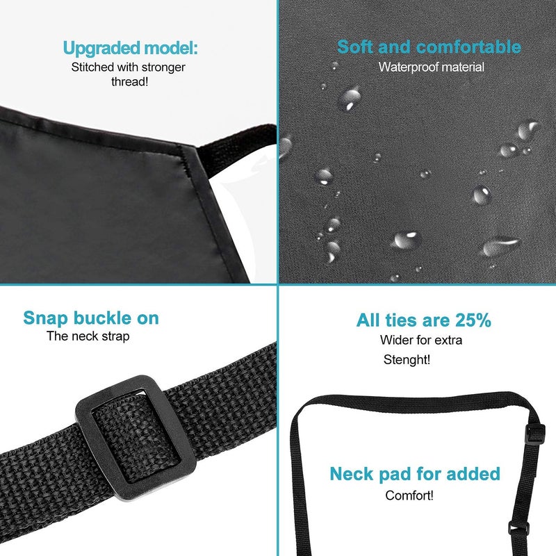Gotega 2 Pack Waterproof Rubber Vinyl Apron 40 Inch Chef Aprons for Men Heavy Duty Chemical Work Apron Extra Long Grilling Aprons with Adjustable Bib Apron for Dishwashing Lab Butcher Cooking Kitchen Black - Image 5